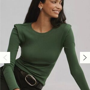 Anthropologie Maeve Small Forest Green Long Sleeve Tee